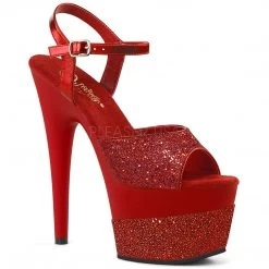 Pleaser Red 7" Glitter Pumps*