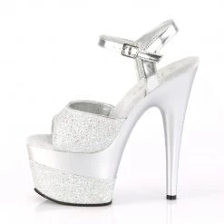 Pleaser Silver 7" Glitter Heels*