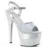 Pleaser Silver 7" Glitter Heels* 2 Pleaser Silver 7" Glitter Heels*