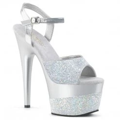 Pleaser Silver 7" Glitter Heels*