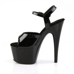 Pleaser 7" Black Ankle Strap Heels W/ 2.8" Platform* 7 Pleaser 7