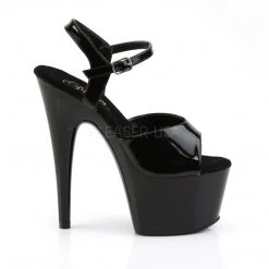 Pleaser 7" Black Ankle Strap Heels W/ 2.8" Platform* 9 Pleaser 7