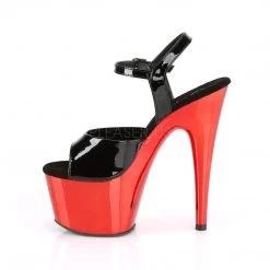 Pleaser Black/Red 7" Ankle Strap High Heels* Shoes