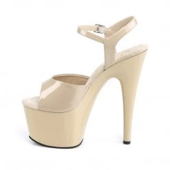 Pleaser Shoes Beige 7" Ankle Strap High Heels*