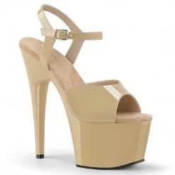 Pleaser Shoes Beige 7" Ankle Strap High Heels*