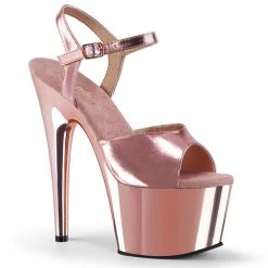 Pleaser Rose Gold 7" Ankle Strap High Heels*