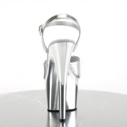 Pleaser Shoes Silver 7" Ankle Strap Heels* 8 Pleaser Shoes Silver 7