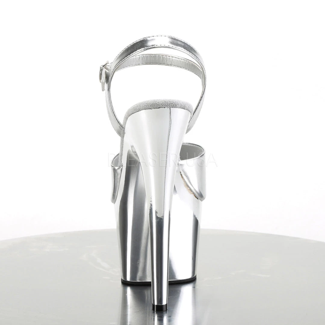 Pleaser Shoes Silver 7" Ankle Strap Heels* 5 Pleaser Shoes Silver 7" Ankle Strap Heels*