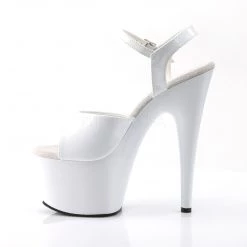 Pleaser White 7" Ankle Strap Heels*