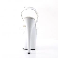 Pleaser White 7" Ankle Strap Heels* 8 Pleaser White 7