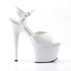 Pleaser White 7" Ankle Strap Heels* 9 Pleaser White 7