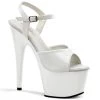 Pleaser White 7" Ankle Strap Heels*