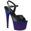Pleaser Black/Blue 7" Faux Leather Pumps*