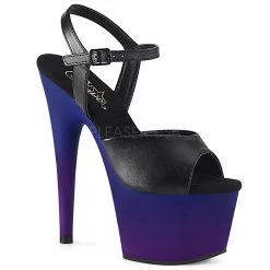 Pleaser Black/Blue 7" Faux Leather Pumps*