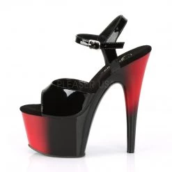 Pleaser 7" Black/Red Ankle Strap Stripper Heels* Shoes