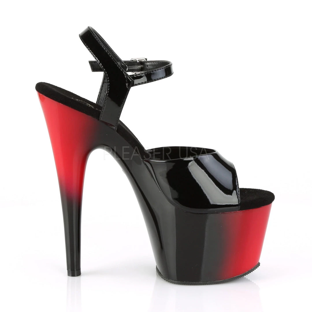 Pleaser 7" Black/Red Ankle Strap Stripper Heels* Shoes 6 Pleaser 7" Black/Red Ankle Strap Stripper Heels* Shoes