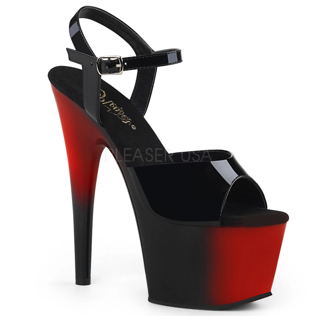 Pleaser 7" Black/Red Ankle Strap Stripper Heels* Shoes 3 Pleaser 7" Black/Red Ankle Strap Stripper Heels* Shoes
