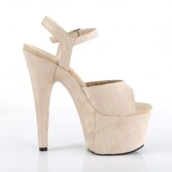 Pleaser Beige 7" Ankle Strap Heels* Shoes 9 Pleaser Beige 7