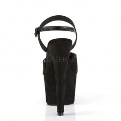 Pleaser Black 7" Ankle Strap Heels* 8 Pleaser Black 7