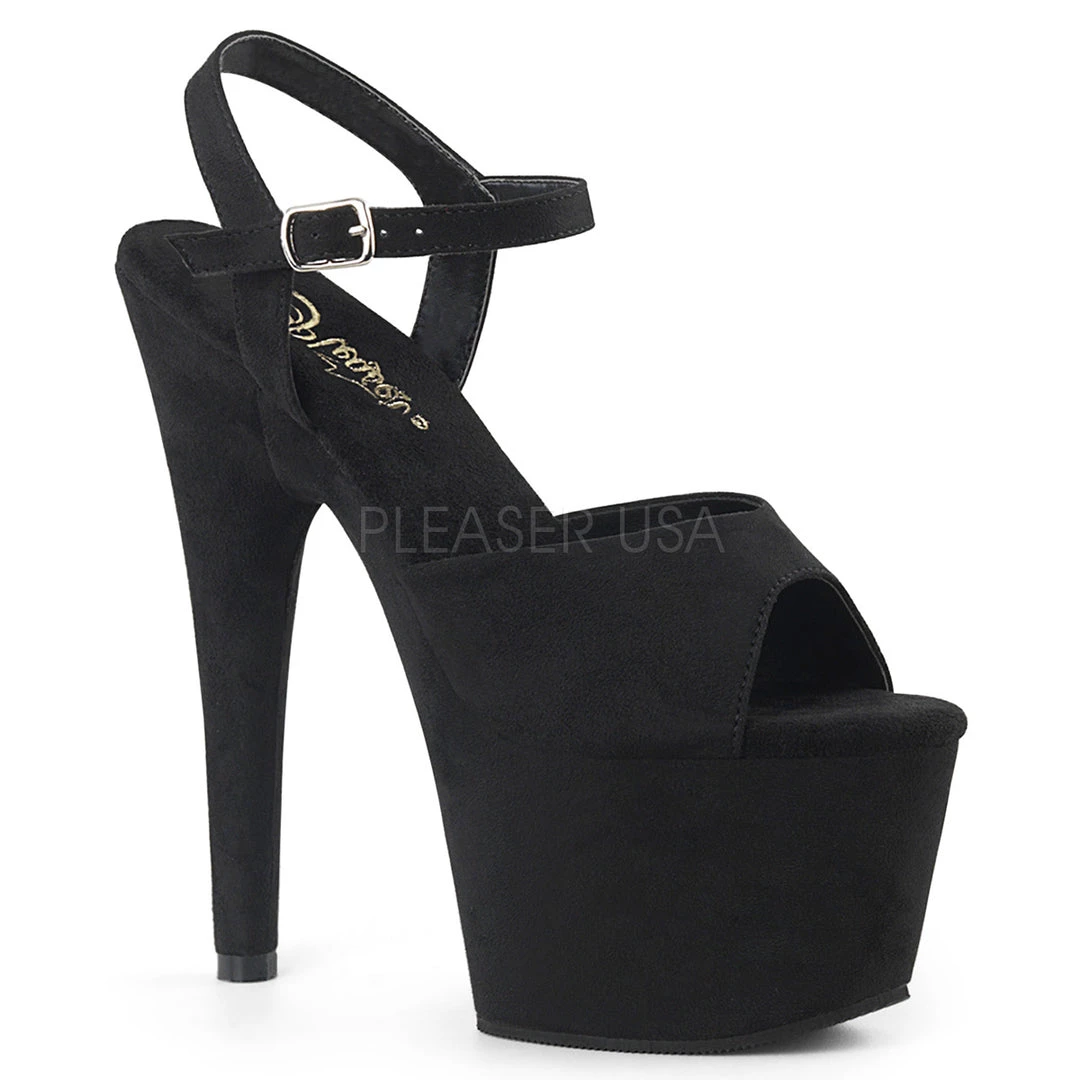 Pleaser Black 7" Ankle Strap Heels* 3 Pleaser Black 7" Ankle Strap Heels*
