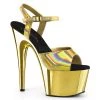 Pleaser Shoes 7" Gold Ankle Strap Platform Heels*