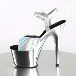 Pleaser Shoes Silver 7" Ankle Strap High Heels*