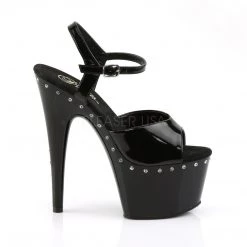 Pleaser Black 7" Ankle Strap High Heels* Shoes 9 Pleaser Black 7