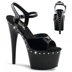 Pleaser Black 7" Ankle Strap High Heels* Shoes