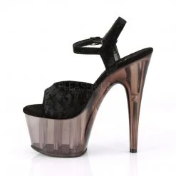 Pleaser Shoes Blk/Clr 7" Ankle Strap High Heels*