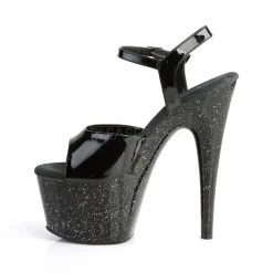 Pleaser Black 7" Glitter Heels* Shoes