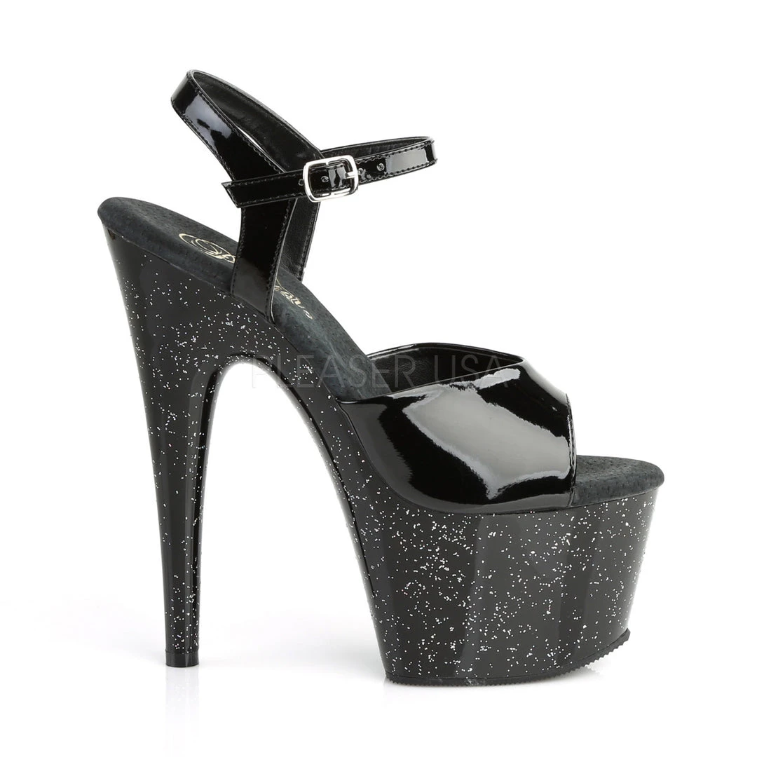 Pleaser Black 7" Glitter Heels* Shoes 6 Pleaser Black 7" Glitter Heels* Shoes