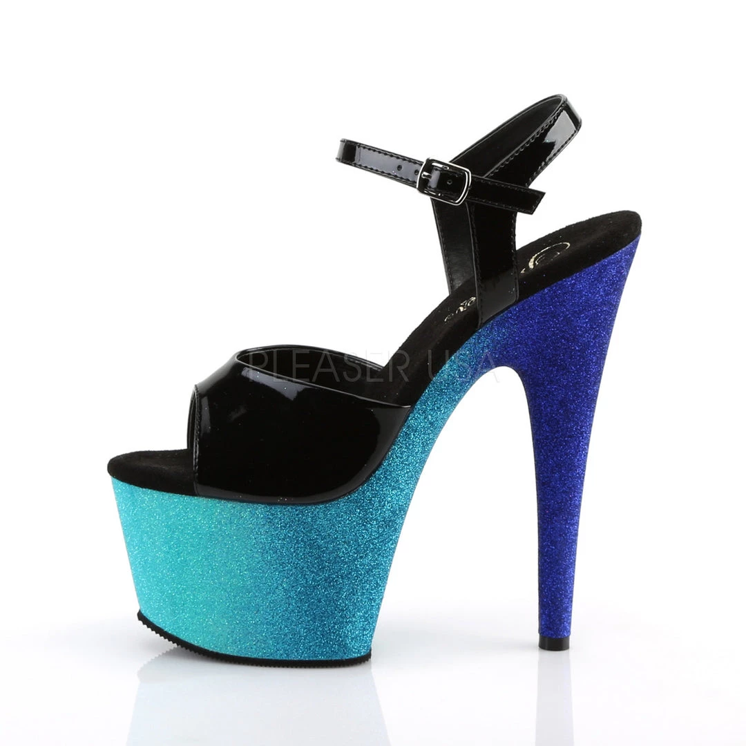 Pleaser Black/Blue 7" Glitter Heels* 4 Pleaser Black/Blue 7" Glitter Heels*