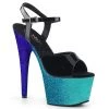 Pleaser Black/Blue 7" Glitter Heels* 2 Pleaser Black/Blue 7" Glitter Heels*