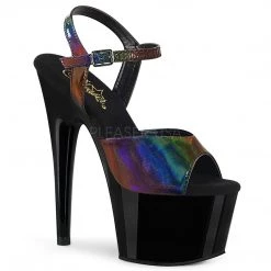 Pleaser 7 Inch Rainbow Ankle Strap Heels* Rainbow Clothing