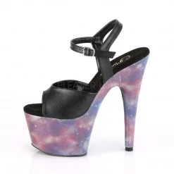 Pleaser 7 Inch Black/Multi Color Ankle Strap Heels* Shoes
