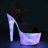 Pleaser 7 Inch Black/Multi Color Ankle Strap Heels* Shoes