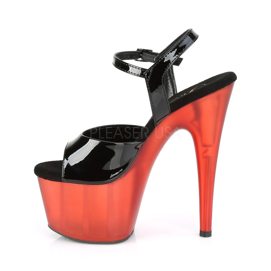 Pleaser 7" Black/Red Ankle Strap Stripper High Heels* 4 Pleaser 7" Black/Red Ankle Strap Stripper High Heels*