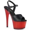 Pleaser Black/Red 7" Faux Leather Heels* Shoes