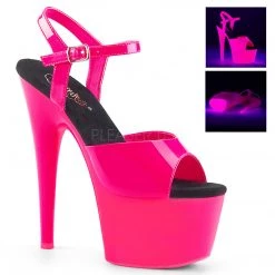 Pleaser Hot Pink 7" Ankle Strap Pumps*