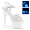 Pleaser 7" White Ankle Strap Stripper Heels*