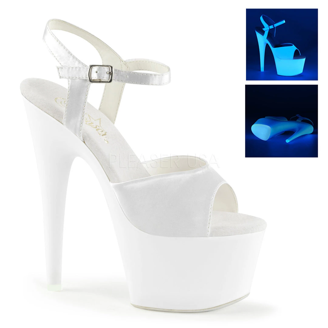 Pleaser 7" White Ankle Strap Stripper Heels* 3 Pleaser 7" White Ankle Strap Stripper Heels*