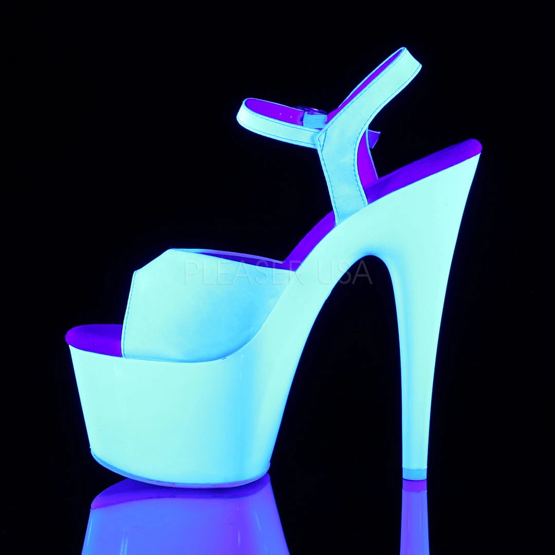 Pleaser 7" White Ankle Strap Stripper Heels* 4 Pleaser 7" White Ankle Strap Stripper Heels*
