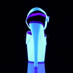 Pleaser 7" White Ankle Strap Stripper Heels* 8 Pleaser 7