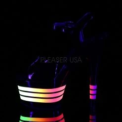 Pleaser Shoes Black/Multi Color 7" Ankle Strap Heels*