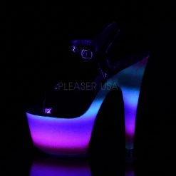 Pleaser 7" Black/Rainbow Glitter Platform Heels* Rainbow Clothing 7 Pleaser 7