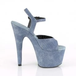 Pleaser 7" Heel Denim Ankle Strap Sandal Platform Shoes* 9 Pleaser 7