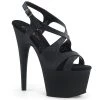 Pleaser 7" Heel Black Faux Leather Sandal Platform Shoes*