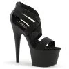 Pleaser 7" Stilleto Black Faux Leather Platform Shoes*