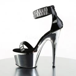 Pleaser Black/Silver 7" Heels*