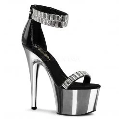 Pleaser Black/Silver 7" Heels*